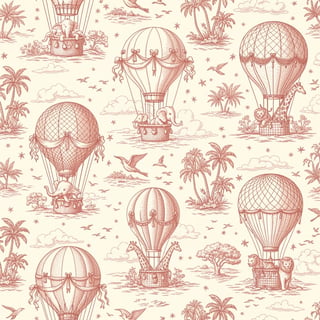 Rose-Taupe Toile Safari Pattern