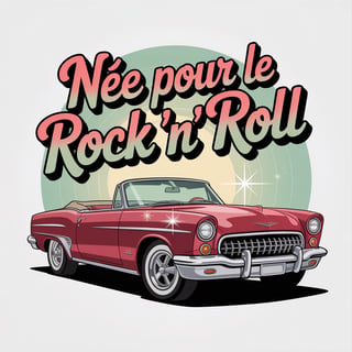 Classic Pink Retro Car with Text