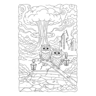 Black and White Owl Coloring Page
