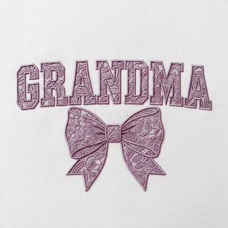 Lavender Embroidered Grandma Text