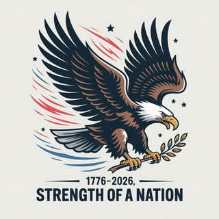 Eagle with Olive Branch Illustration