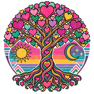 Retro Heart Tree Vintage T-Shirt Graphic