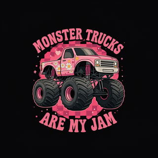 Colorful Pink Monster Truck Design
