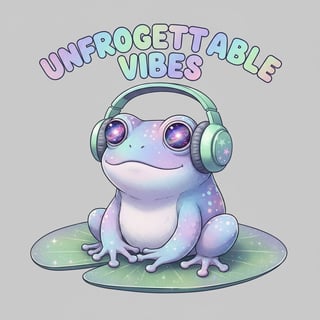 Pastel Frog with Galaxy Eyes