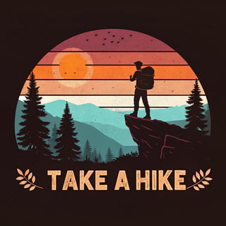 Vintage Sunset Hiker T-Shirt Design