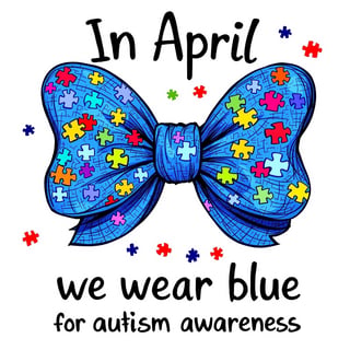 Autism Awareness Bow Design