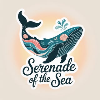 Whale Silhouette with Ocean Waves