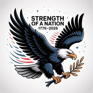 Eagle with Olive Branch Illustration