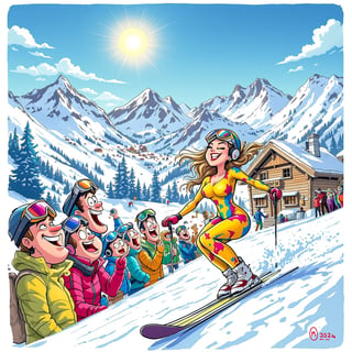 Humorous Après-Ski Party Comic Cover