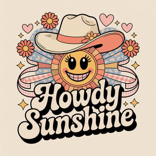 Howdy Sunshine Retro Cowgirl Tee