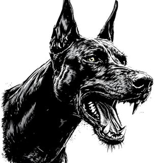Aggressive Doberman Digital Illustration