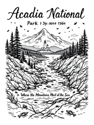 Acadia National Park T-Shirt Design