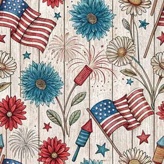 4th of July Hand-Drawn Pattern