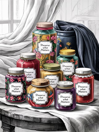 Antique Floral Jars Design