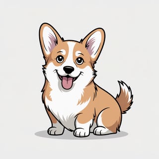 Lively Corgi in Minimalist Style
