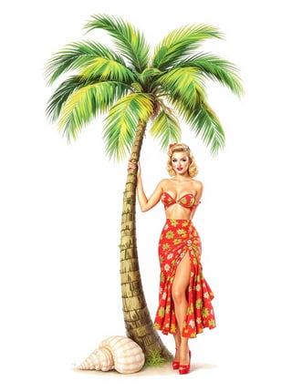 Tropical 50s Pinup PNG
