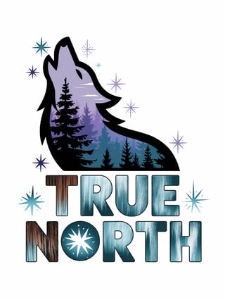 Howling Wolf Logo with Twilight Forest