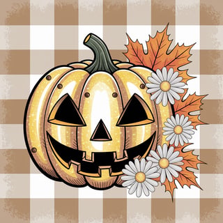 Watercolor Halloween Jack O Lantern Art