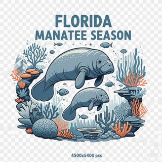 Florida Manatee Season Illustration