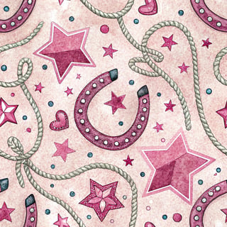 Super Glam Cowgirl Seamless Pattern
