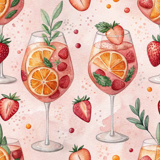 Watercolor Cocktail Pattern