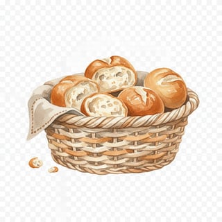 Watercolor Farmhouse Bread Basket