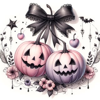 Watercolor Halloween Jack-o'-Lanterns