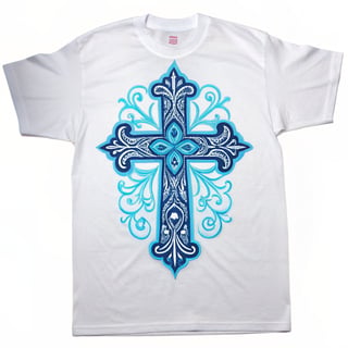 Symmetrical Fantasy Neon Cross Design