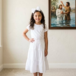 Fashion Portrait of Hispanic Girl in LDS Church
