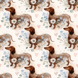 Watercolor Dog Memorial Repeat Pattern