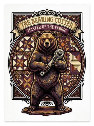 Grizzly Bear with Rotary Cutter Art