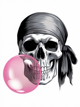 Nautical Pirate Skull with Bubblegum