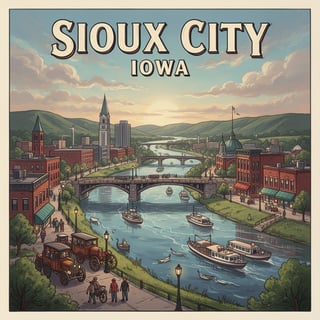 Vibrant Sioux City Travel Poster