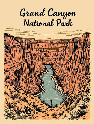 Grand Canyon Sketch Design