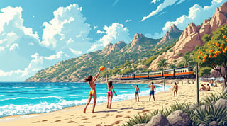 Funny Beach Volleyball Comic in Mallorca