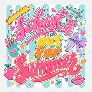 Bold Retro 'School’s Out for Summer' Design