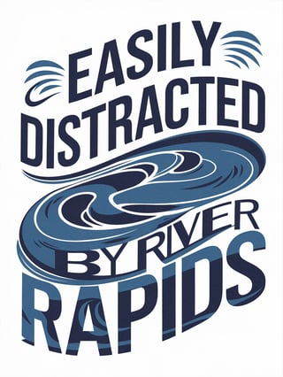Easily Distracted by River Rapids T-Shirt Design