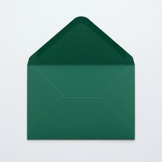 Emerald Green Envelope with White Lace