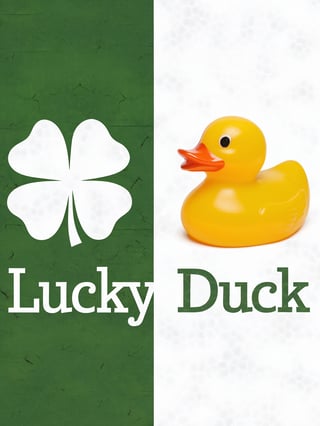 Lucky Duck Symbols on White Background