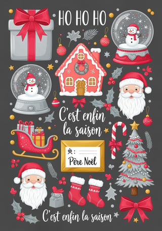 Festive Christmas Collage Illustration