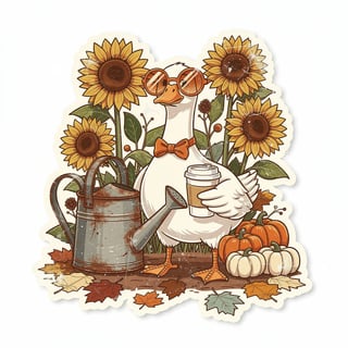 Vintage Goose with Orange Sunglasses