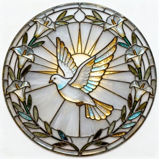 Stained Glass Dove Medallion