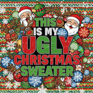 Ugly Christmas Sweater T-Shirt Design