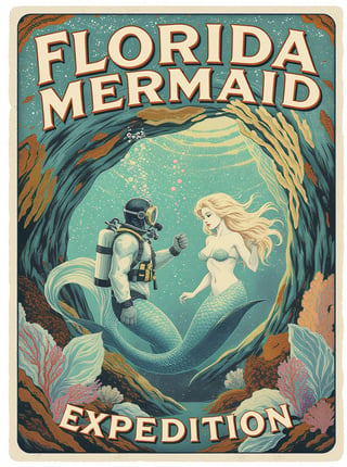 Florida Mermaid Expedition 1956 Poster