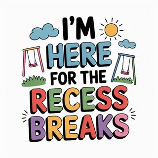 Fun Recess Breaks Typography Design