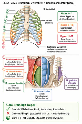 Brustkorb und Bauchmuskulatur Illustration