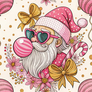 Whimsical Y2K Christmas Santa Art