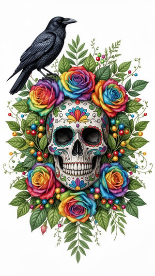 Day of the Dead Floral Sugar Skull