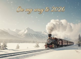 Vintage Steam Train in Snowy Mountains