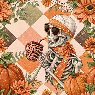 Funky Halloween Skeleton Design